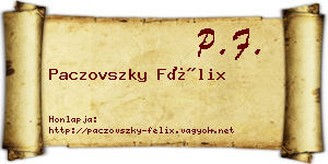 Paczovszky Félix névjegykártya